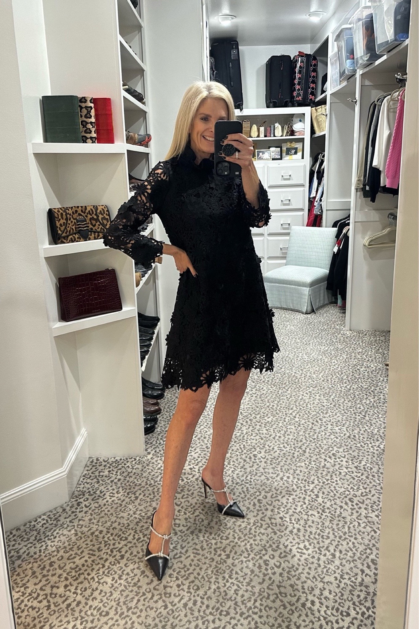 knee length dresses for ladies Self-Portrait - Blue Guipure Lace Midi Dress
