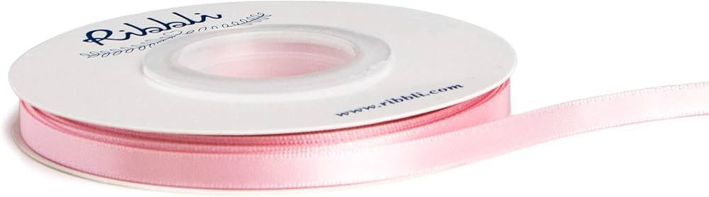 Ribbli Double Faced Light Pink Baby Pink Satin Ribbon,1/4” x Continuous 25 Yards,Use for Bows B... | Amazon (US)