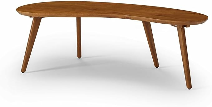Mid Century Modern Abstract Shaped Coffee Table/Solid Wood/Castanho Finish | Amazon (US)
