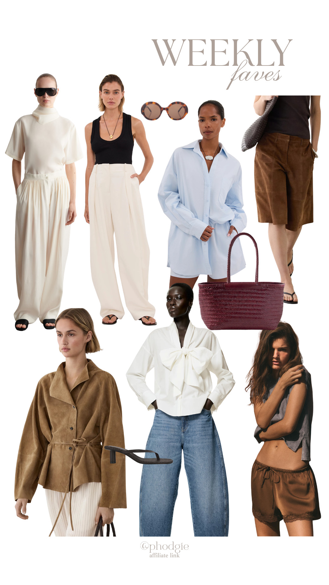 This Weeks Faves Edit
Suede Jacket, Lace Shorts, Woven Beach Bag, Cream Trousers, Workwear, Office Outfit, Bermuda Shorts, Blue Shirt, Sunglasses 

 #LTKspring #LTKsummer #LTKstyletip