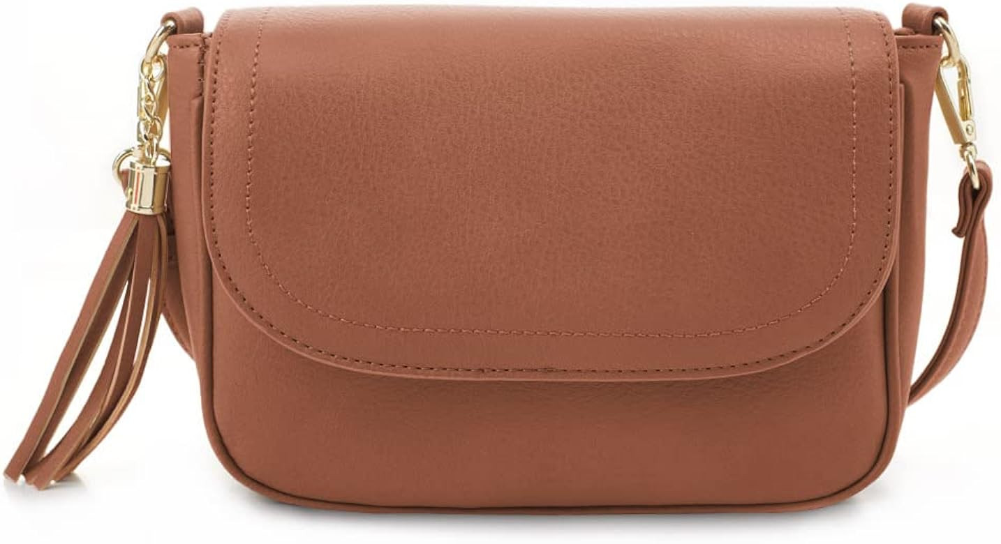 EVVE Crossbody Bags for Women - Flap Saddle Purse Style | Amazon (US)