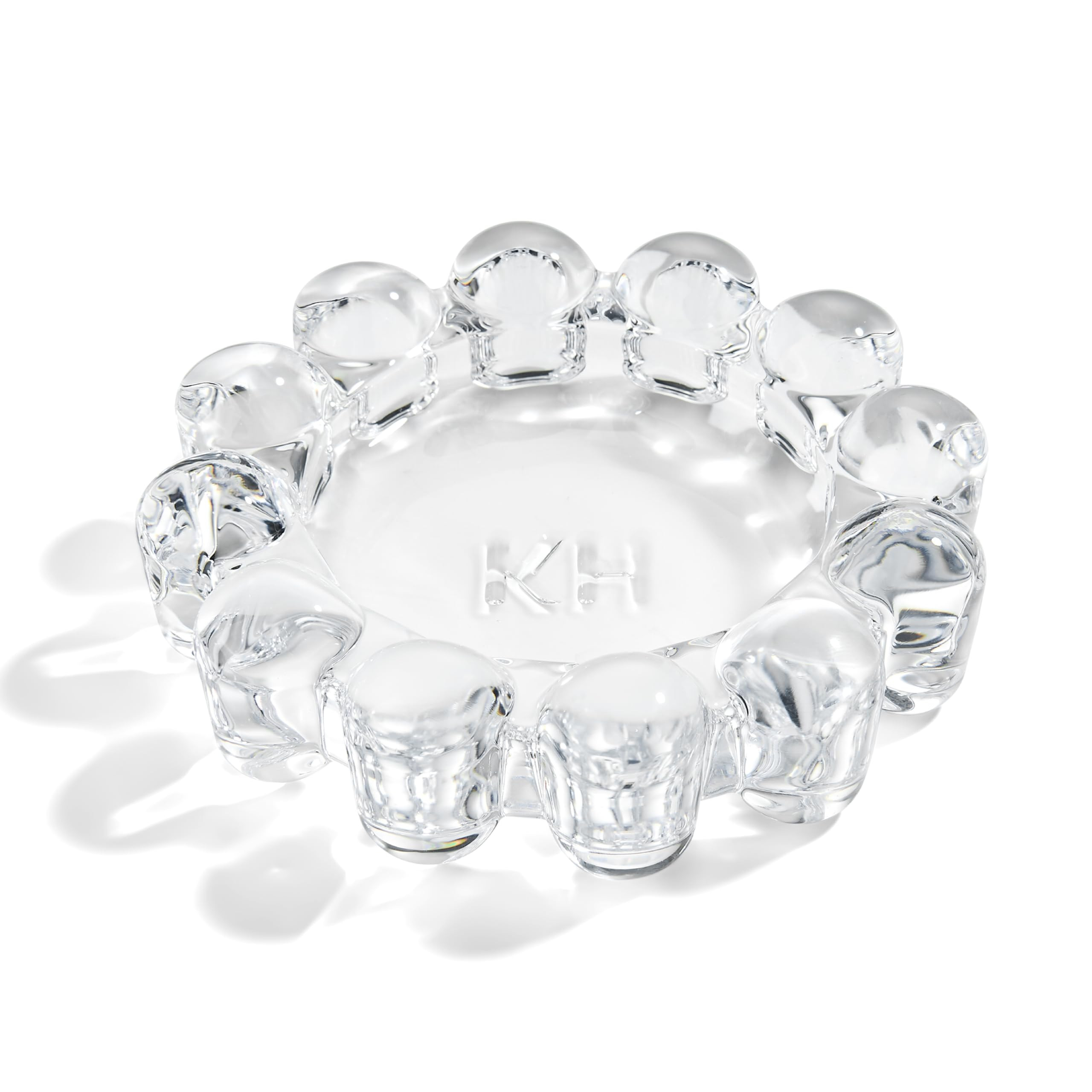 khtumeware Paquete de 1 plato de vela de burbujas, elegante plato de vela de vidrio transparente ... | Amazon (US)