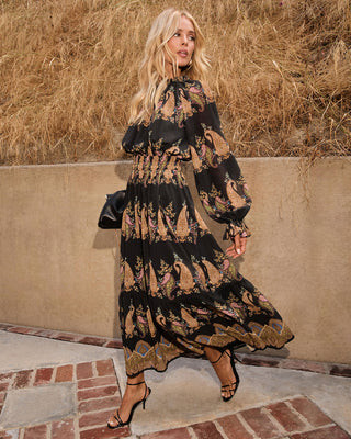 Silent Rue Printed Maxi Dress Black Multi / L | VICI