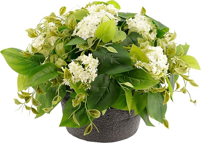 Haute Decor Artificial Hydrangea Urn Planter and Pot Filler with Adjustable Height, Maintenance-F... | Amazon (US)