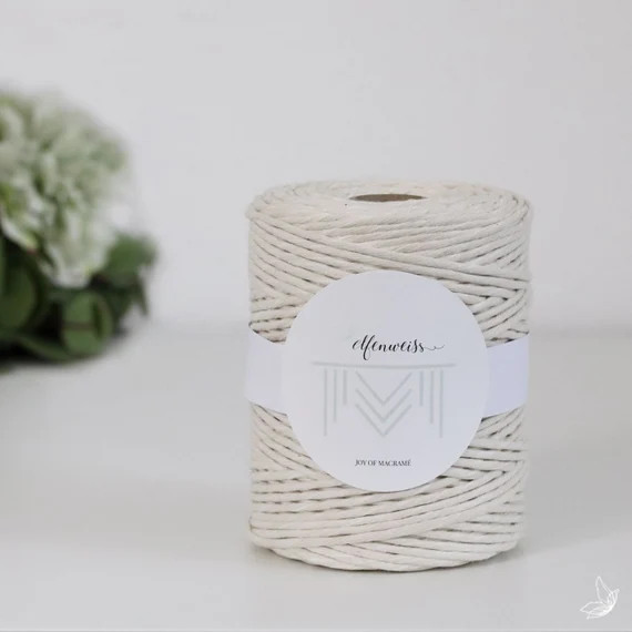 Macramé Garn / Cord / Rope / single twisted - 200m 4-5mm 1kg natur | Etsy (DACH)