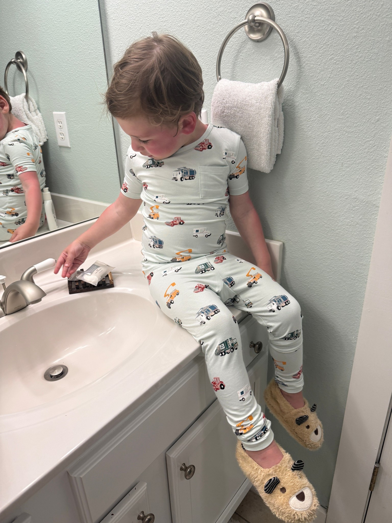 Truck Jammie’s 
He’s obsessed with these Amazon slippers 🧸
These pajamas are so soft!!


#LTKKids #LTKTravel