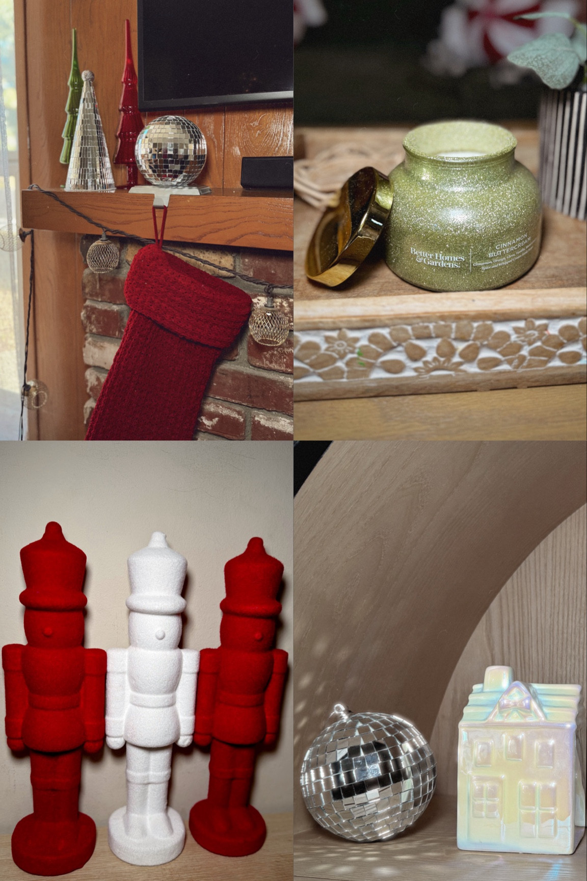 @walmart #walmartpartner #walmartholiday 
Walmart home holiday decor 
Flocked Nutcrackers, stockings, disco ball ornaments, mantle decor, Christmas tree decor, holiday village decor 

#LTKHome #LTKHoliday #LTKCyberWeek