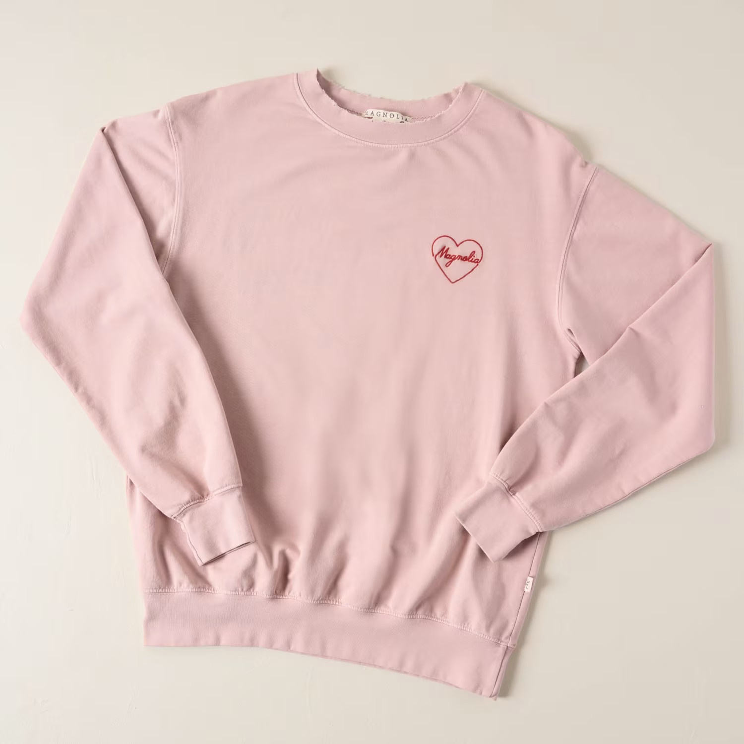 Embroidered Heart Blush Sweatshirt | Magnolia