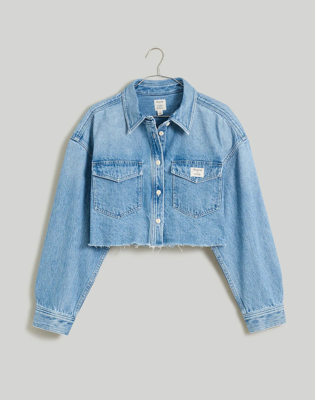 Madewell x Molly Dickson Denim Oversized Crop Shirt | Madewell