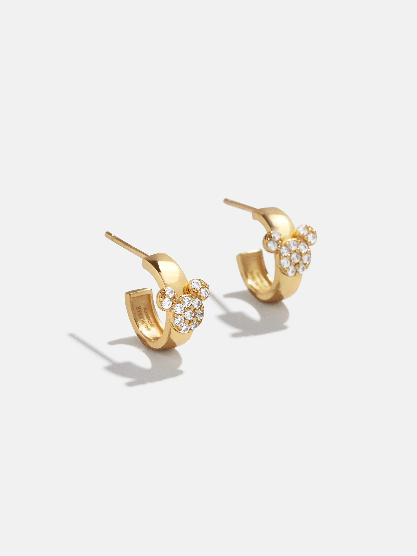 Disney Mickey Mouse 18K Gold Plated Sterling Silver Chunky Earrings - Gold/Pavé | BaubleBar