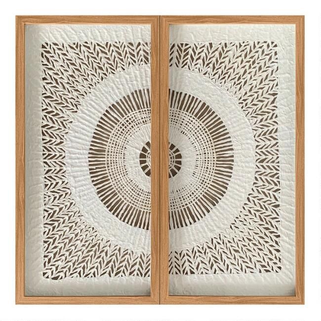 Rice Paper Circle Diptych Shadow Box Wall Art 2 Piece | World Market