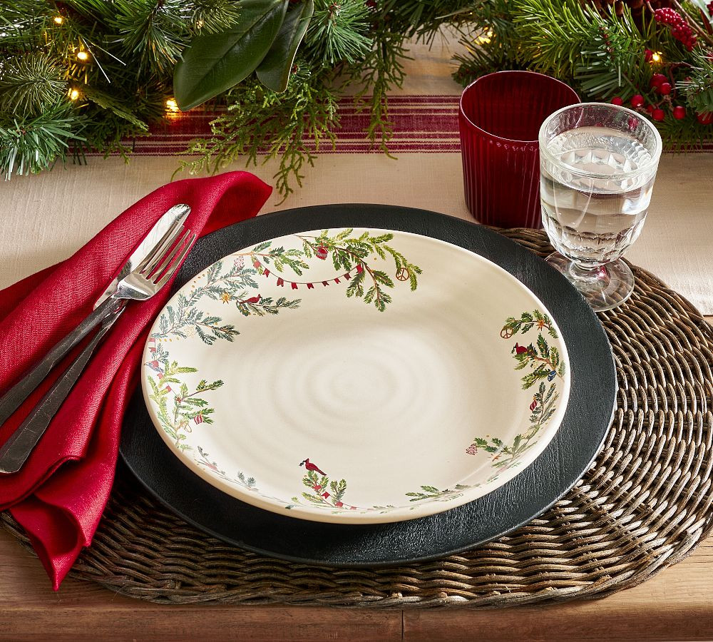 Christmas in the Country Stoneware Dinner Plates - Set of 4 | Pottery Barn (US)