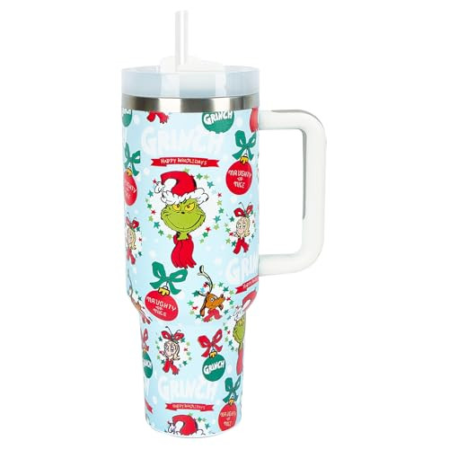 Funny Chrismas Stainless Steel Xmas Tumbler with Handle and Straw, Fits in Standard Cup Holder, 40 Ounces | Amazon (US)