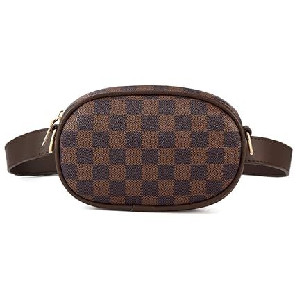 Miracle Premium Checkered Waist Belt Bag | Fashion Fanny Pack | Classic Cross Body Bag - PU Vegan... | Amazon (US)