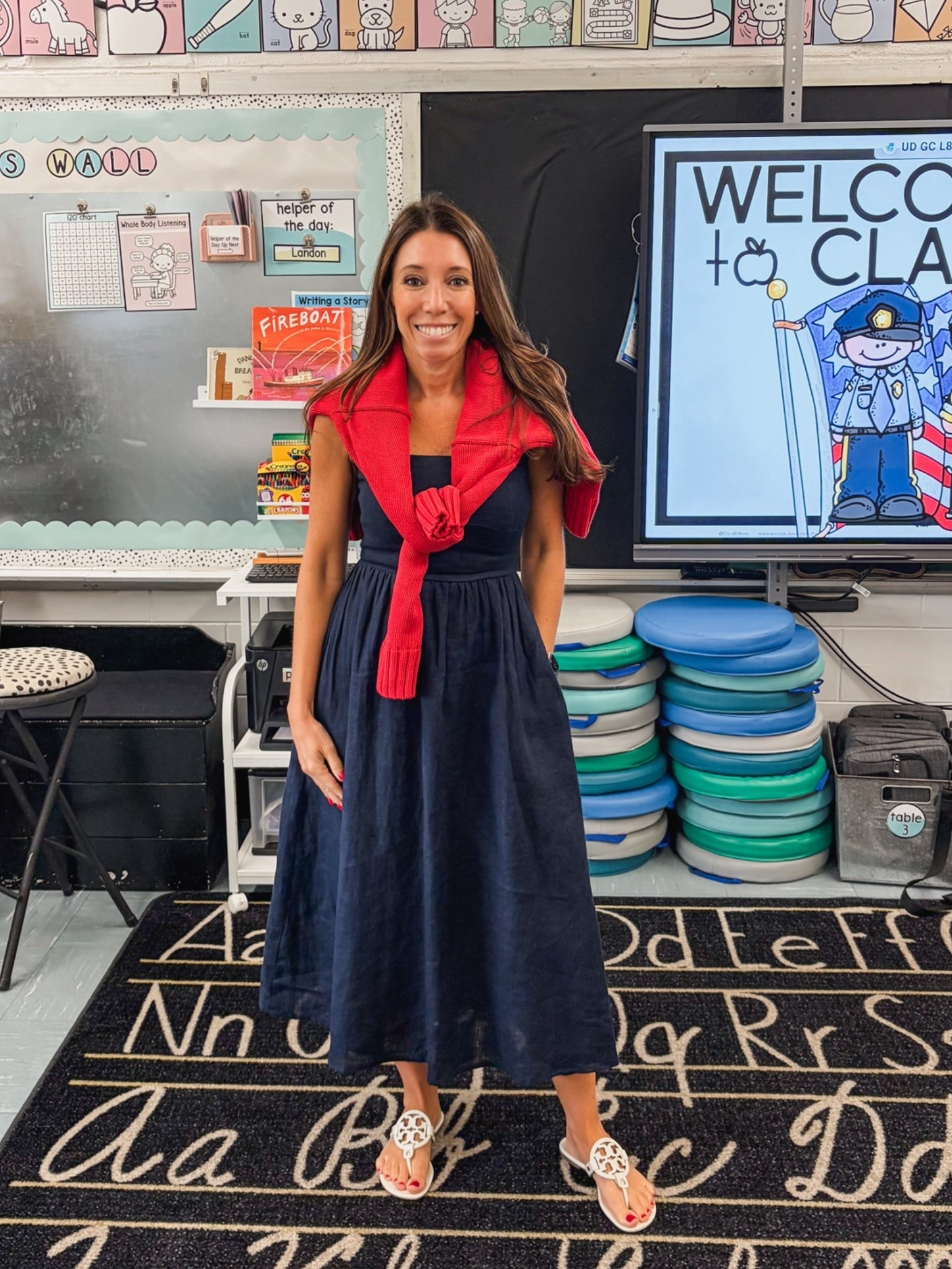 Patriot Day outfit.  The dress is from @Quince and I get so much use out of it!  Fits true to size and I did not get the petite version.

#LTKOver40 #LTKWorkwear #LTKPetite