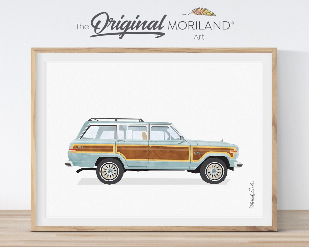 Pale Blue Station Wagon Woody Print, SUV Print, Vintage SUV Art, Vehicle Wall Art, Boy Room Car D... | Etsy (US)