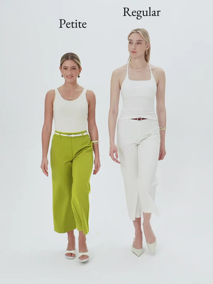 Not-See-Thru Mid Rise Cropped Wide Leg Pants with Pockets | OGLmove