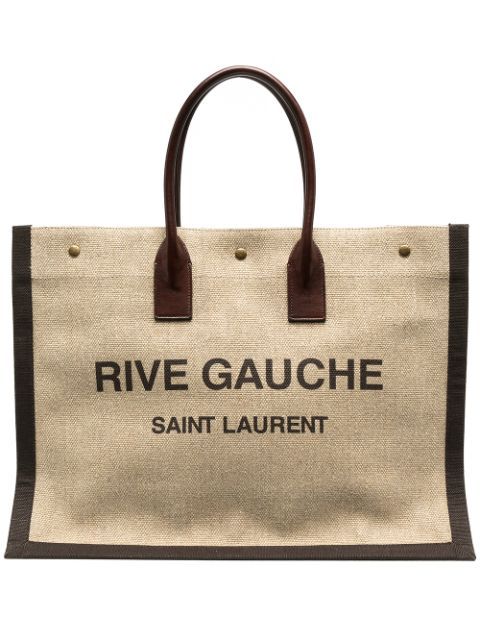 Saint Laurent logo-print Cabas Tote Bag - Farfetch | Farfetch (CA)