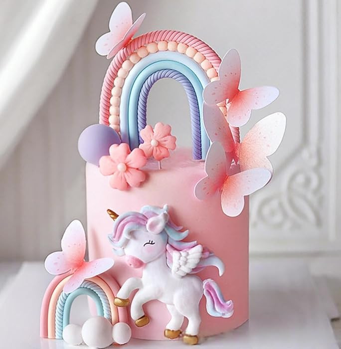 Pony Unicorn Cake Decoration Unicorn Cake Topper Pony Rainbow Cake Topper Unicorn Party Favors Bi... | Amazon (US)