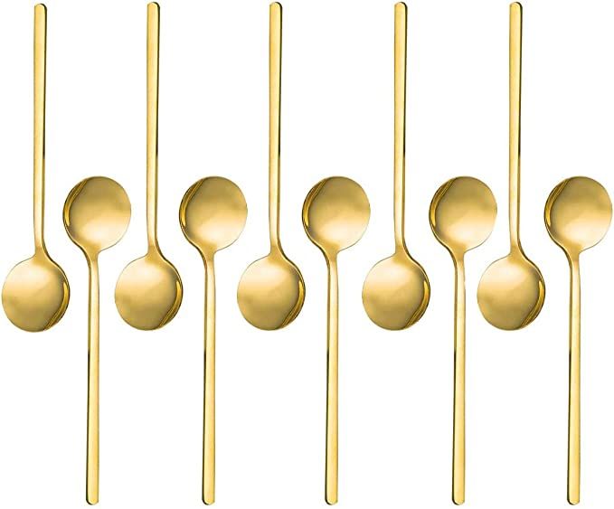 12 Pack Espresso Spoons, 5.3 Inch Mini Coffee Spoons, Gold Plated Stainless Steel Teaspoons for D... | Amazon (US)