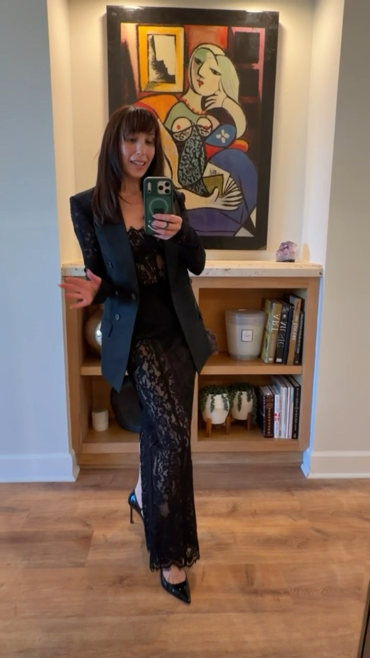 Black lace just does it every time 🖤 Effortless, elevated, and perfect for a night out or special event. Linked this look + similar pieces to recreate. My blazer is sold out!


#LTKSaleAlert #LTKootd #LTKgrwm