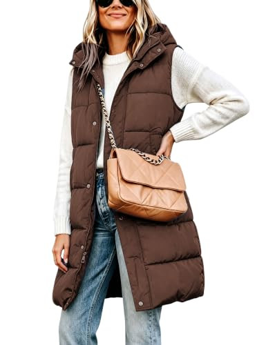 Tanming Women's Long Puffer Vest with Removable Hood | Amazon (US)