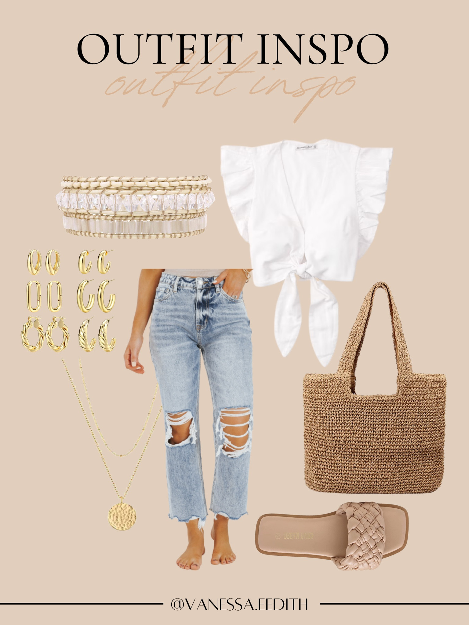 Spring fashion 
Spring outfit 
Ruffle tie blouse 
Linen top 
Beach bag
Amazon finds
Braided sandal
Gold jewelry 
Mini hoops
Coin necklace 
Victoria Emerson bracelet 
Distressed denim jeans
Abercrombie top
Beach outfit 


#LTKSeasonal #LTKtravel #LTKstyletip