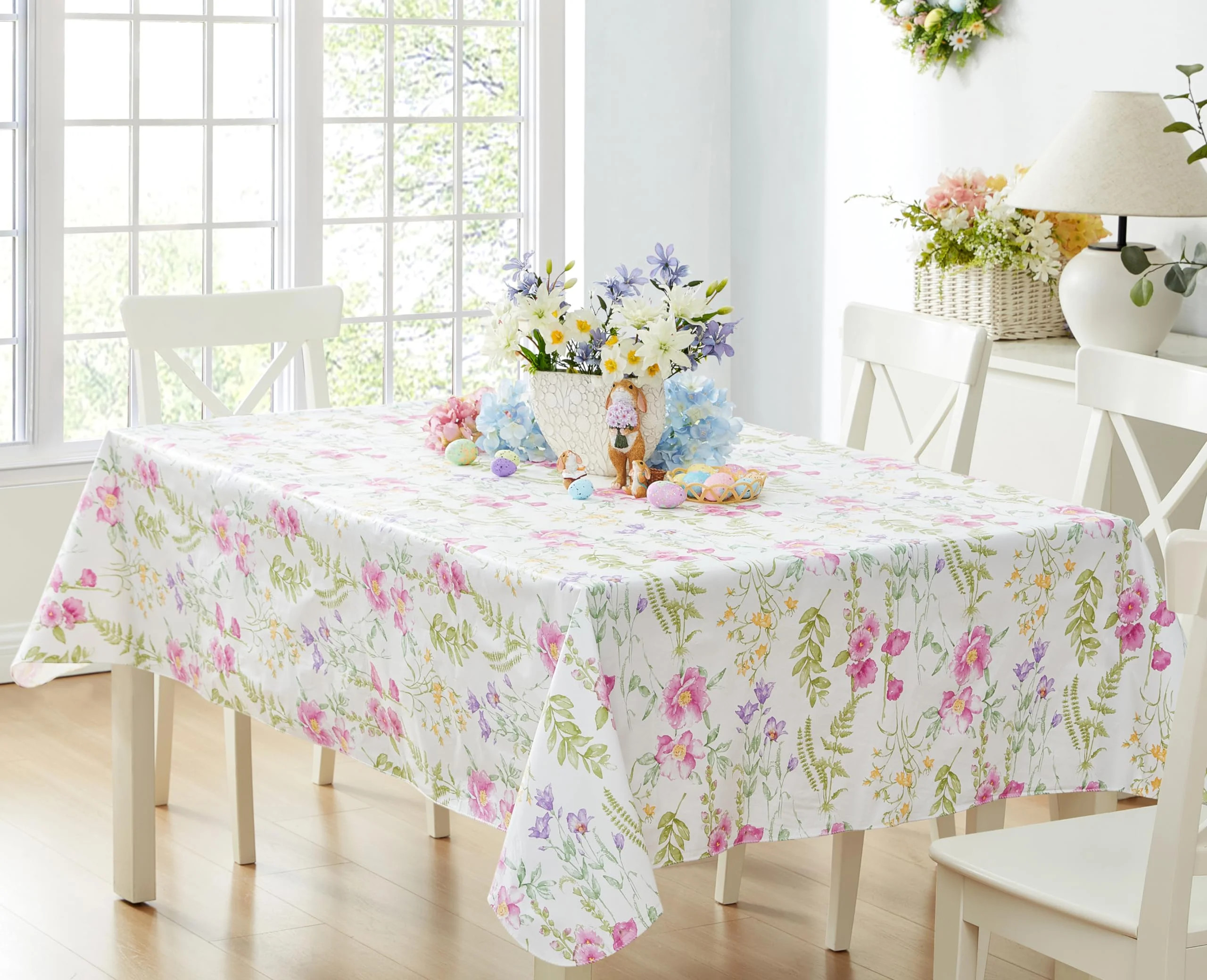 Newbridge Wildflower Fields Vinyl Flannel Backed Tablecloth, Wildflowers Floral Indoor/Outdoor Pi... | Walmart (US)