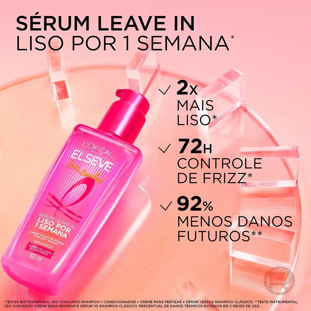 Leave-In Sérum Capilar L'Oréal Paris Elseve Liso dos Sonhos 100ml | Drogaria Sao Paulo (BR)