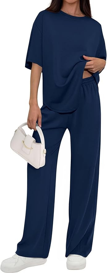 PRETTYGARDEN 2 Piece Lounge Sets for Women Summer 2026 Short Sleeve Matching Airport Travel Outfi... | Amazon (US)