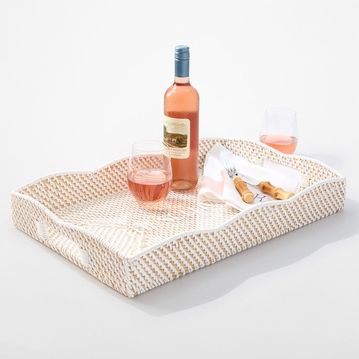 Chatham Woven Rattan Serving Tray | Mark and Graham