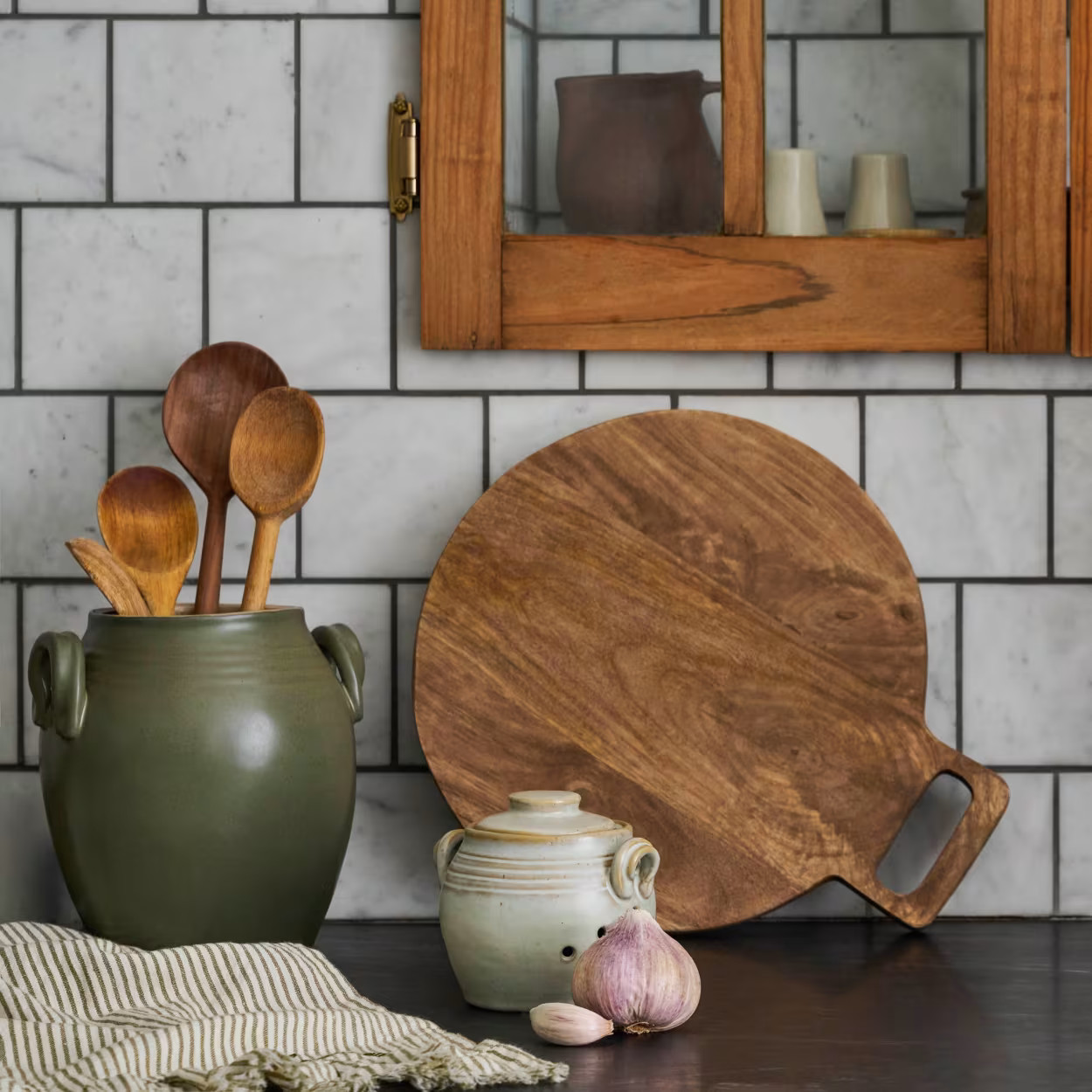 Vintage-Inspired Sage Green Utensil Crock | Magnolia