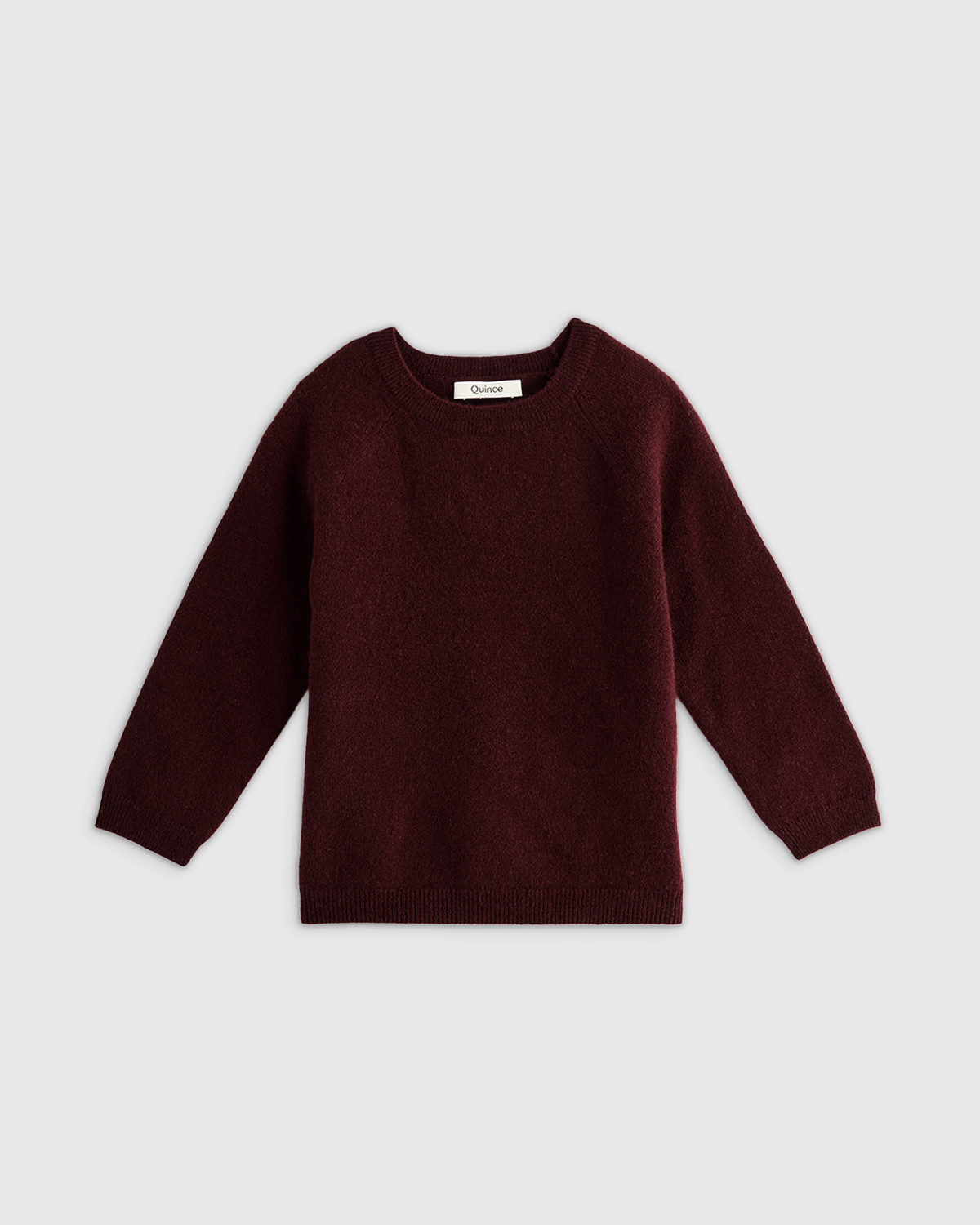 Quince | Washable Cashmere Crewneck Sweater in Rich Burgundy, Size 4T | Quince
