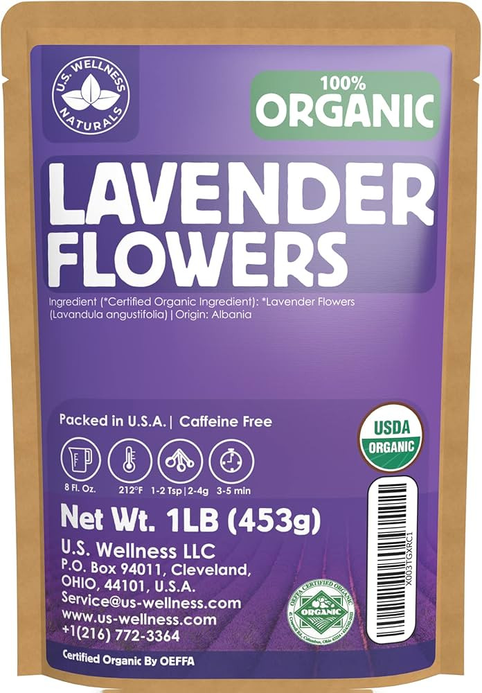 Lavender Tea 1LB (16Oz) 100% Certified Organic| Lavender Flowers Dried | Loose Lavender Tea| Perf... | Amazon (US)