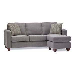 Sofas To Go Malaki Fabric Sectional & Reversible Chaise in Niche Jetty/Gray | Homesquare