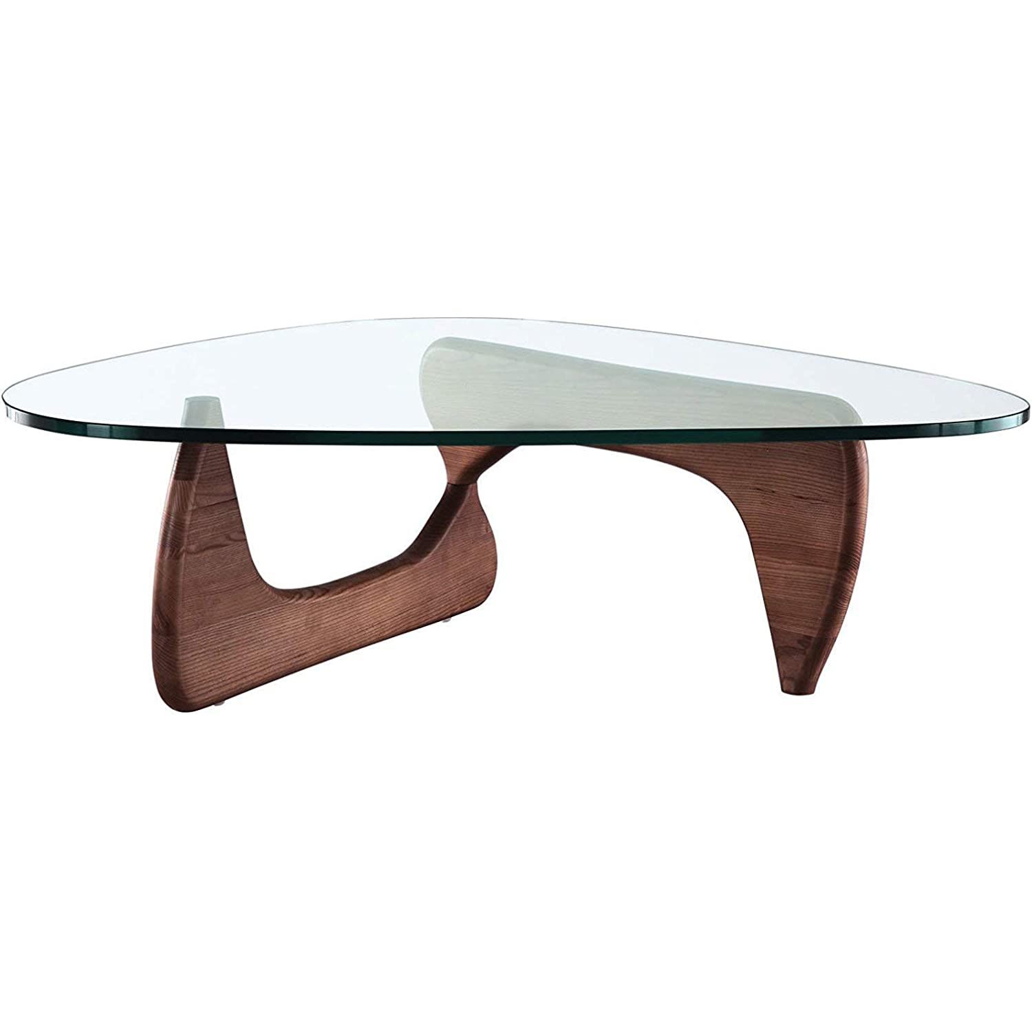 eMod - Mid-Century Modern Triangle Coffee Table Glass Top (Walnut) | Amazon (US)