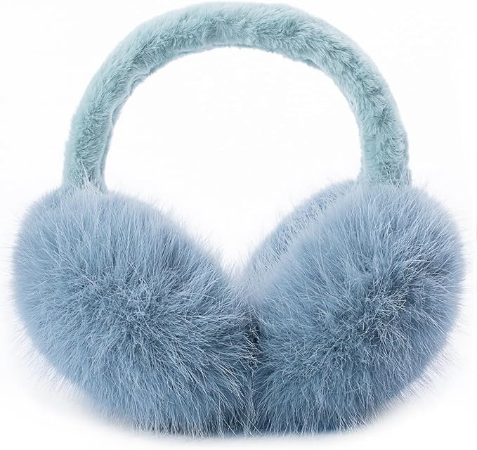 Winter Ear Muffs for Women Men - Foldable Fuzzy Earmuffs Faux Fur Ear Warmer, Perfect Ear Covers ... | Amazon (US)