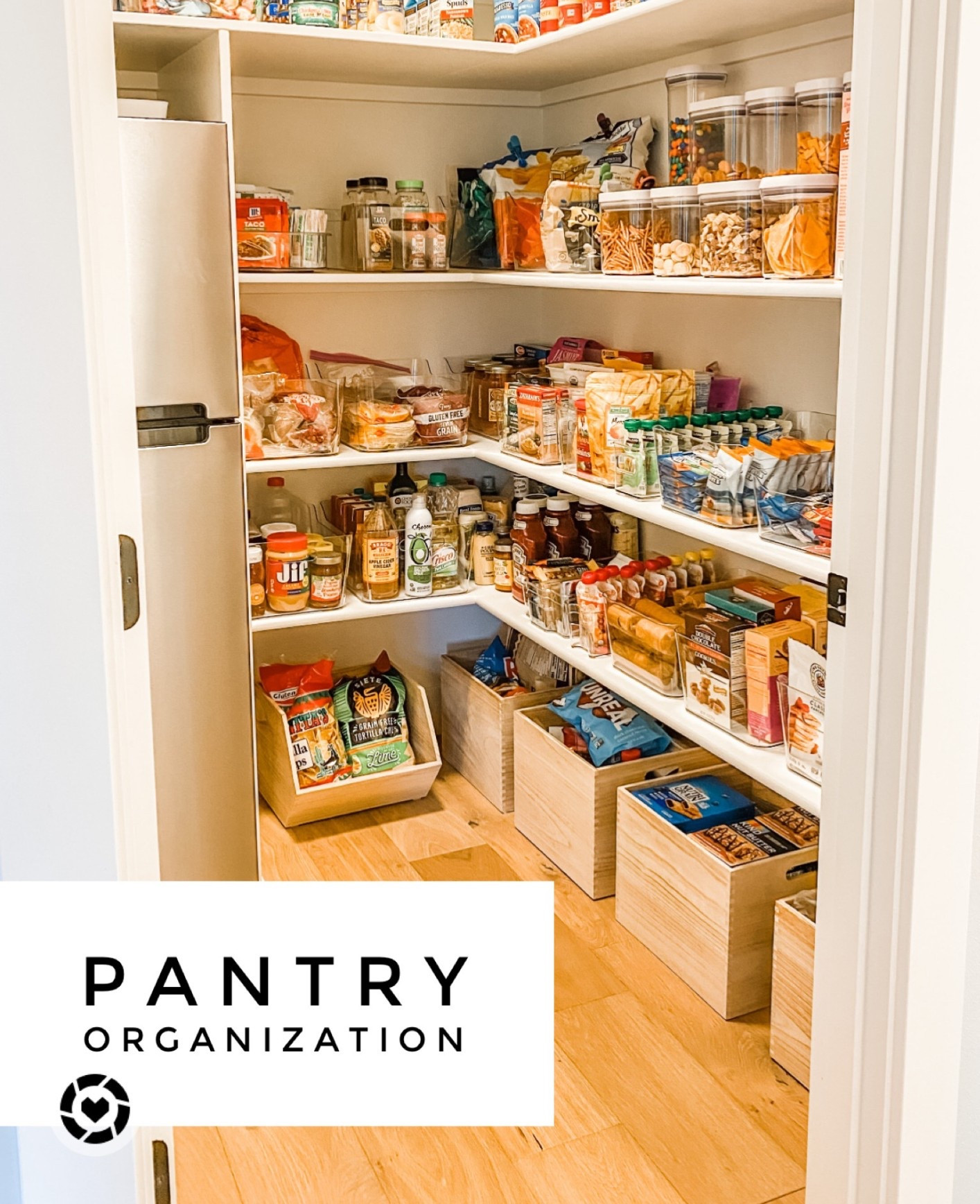 Wood storage pantry bins from target to keep food off the floor and give a more organized look  

#LTKHome #LTKGiftGuide #LTKFindsUnder50