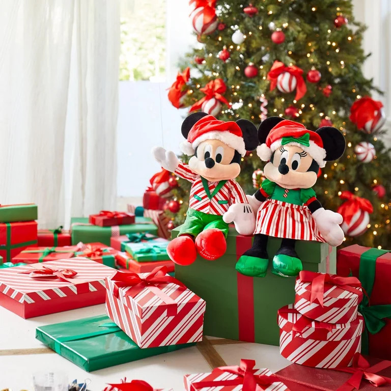 Mickey and Minnie Mouse Christmas 2023 Plush Set 16 inches | Walmart (US)