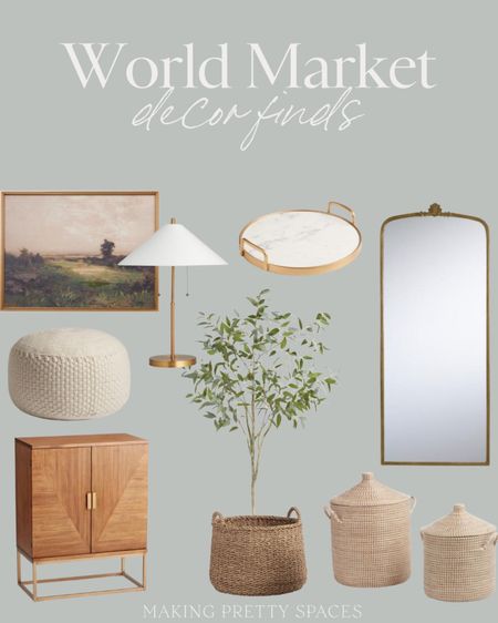 Shop these world market decor finds!
Home, tall Mirror, artwork, lamp, console, faux tree, baskets, pouf, marble tray

#LTKstyletip #LTKhome #LTKitbag