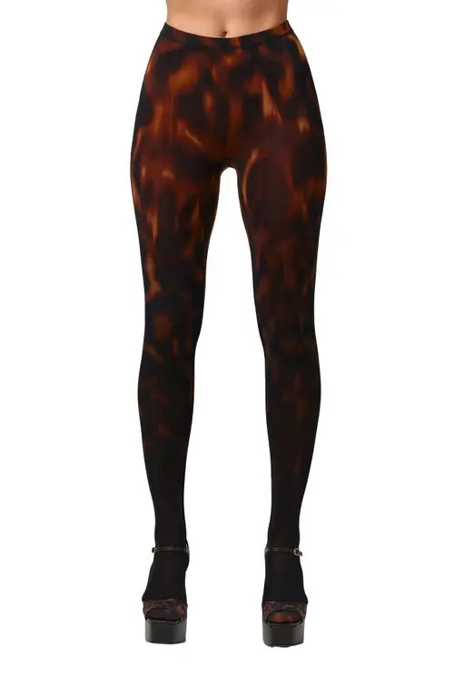 Naked Wardrobe Bare Body Print Leggings in Tortoise at Nordstrom, Size Large | Nordstrom