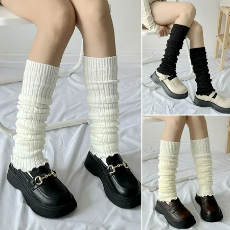 GROFRY 1 Pair Long Socks Pit Streaks Knitting Lolita Style High Stretchy Lady Knee High Leg Warm Soc | Walmart (US)