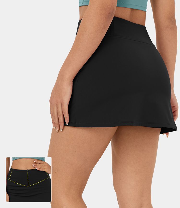 Women's High Waisted Corset 2-in-1 Side Pocket A Line Mini Casual Skirt - HALARA | HALARA