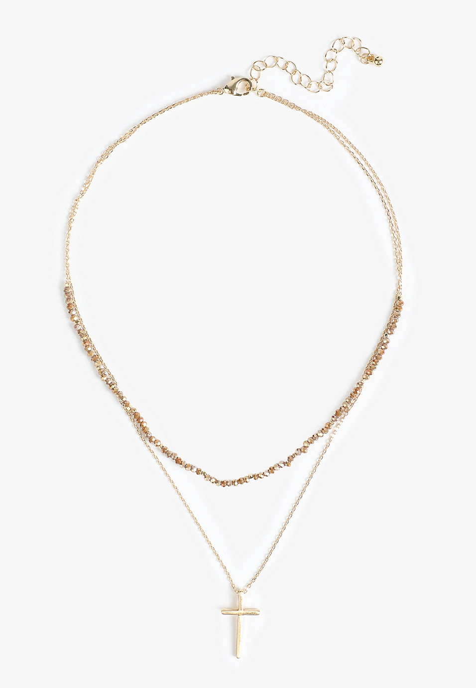 Gold Cross Pendant Layered Necklace | Maurices