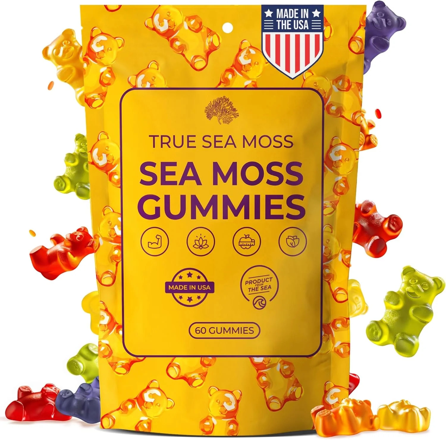 TrueSeaMoss Sea Moss Gummies – Immune Support, Energy Boost, Skin & Hair Health, Detox with Mag... | Walmart (US)