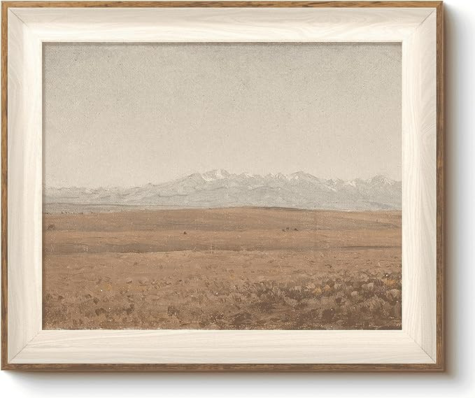 VIYYIEA Framed Classical Scenery Wall Art Room Decor, Pale Field Painting Wilderness Canvas Art R... | Amazon (US)