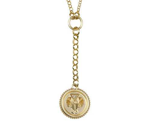 Foundrae Jewelry Mixed Belcher Chain Baby Protection Medallion Necklace | TWIST