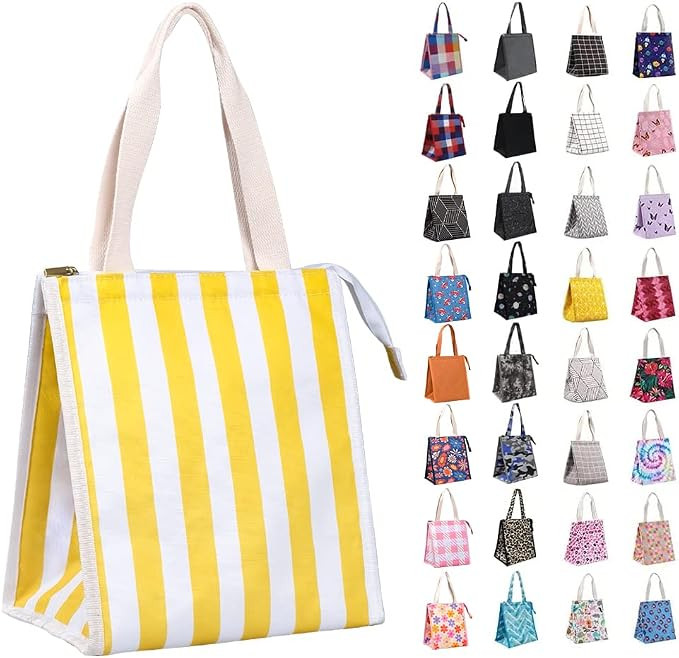 9L Insulated Lunch Bag Leakproof lunch Tote Bag,YelowStripe | Amazon (US)