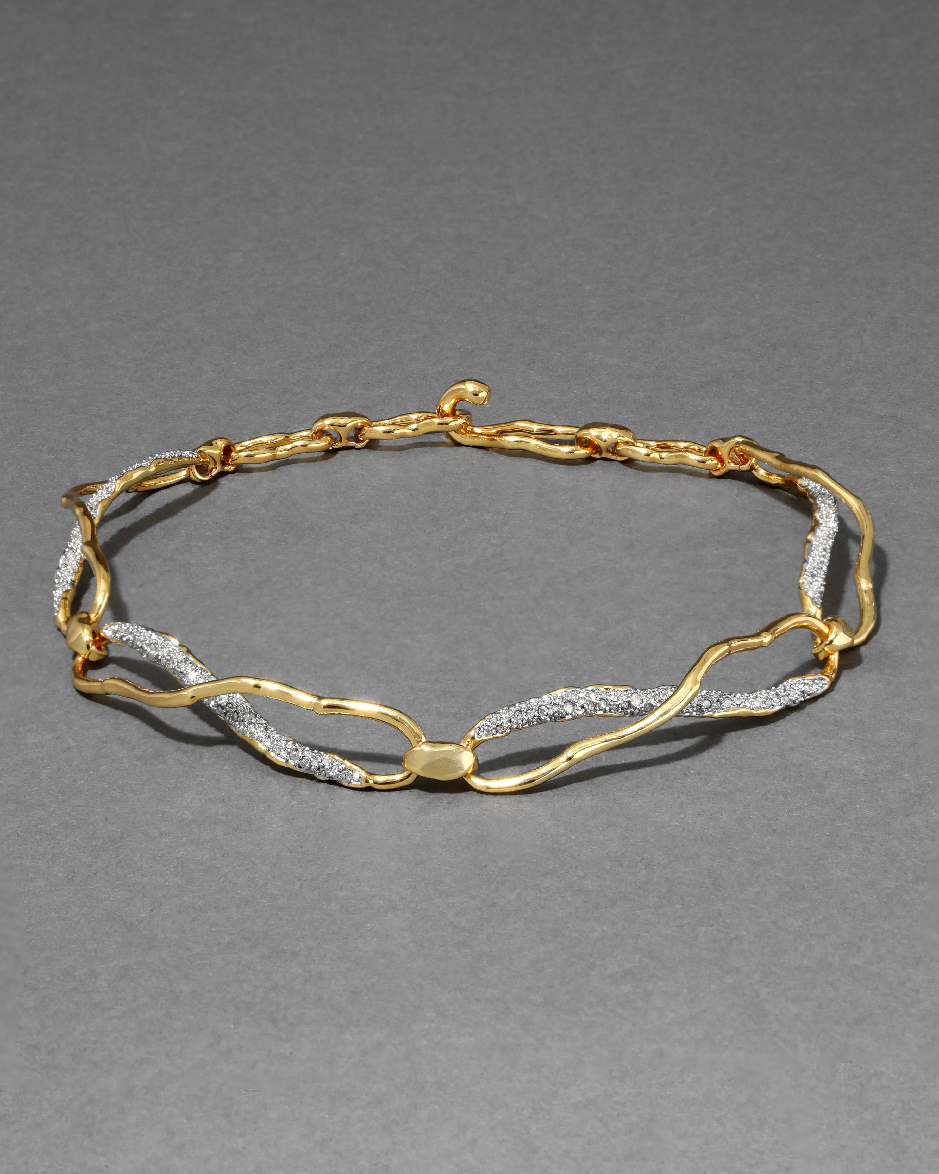 Solanales Gold Crystal Infinity Link Necklace | Link Collar Necklace | Alexis Bittar