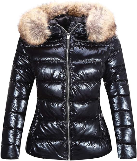 Bellivera Women's Lightweight Puffer Jacket Warm Coat Hooded with Fur Collar | Amazon (US)
